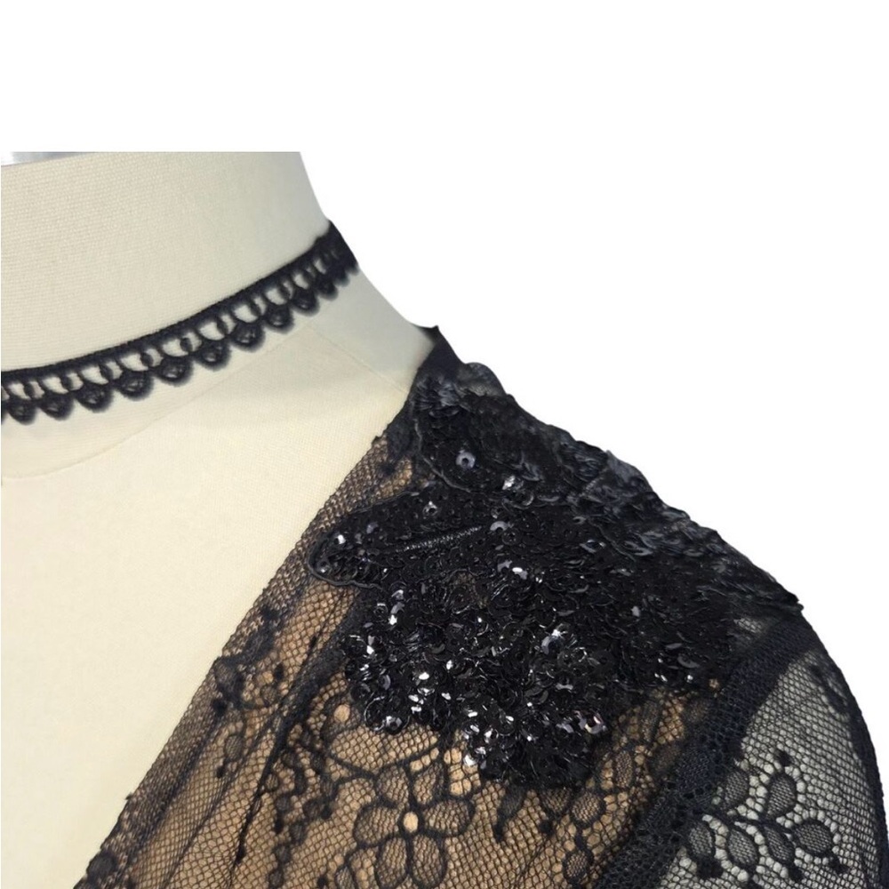 For Love And Lemons Daisy Black Lace Mini Dress M - Picture 7 of 10